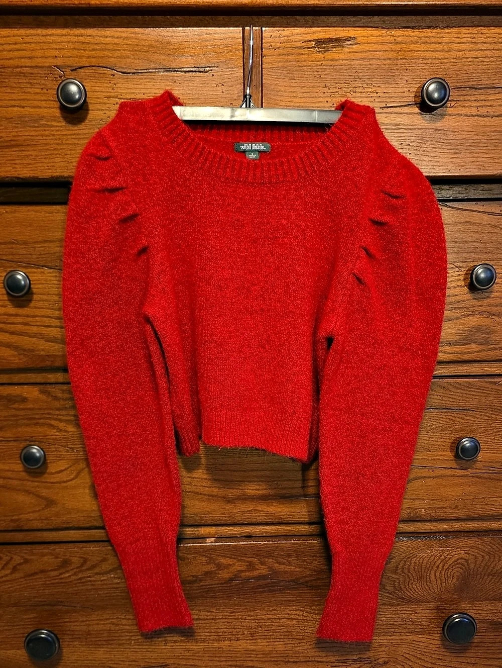 Wild Fable Puff Sleeve Cropped Sweater